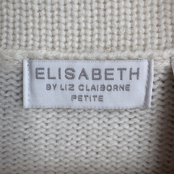 Vintage Liz Claiborne Christmas Button Up Cardigan Sweater Sz S Holly Mistletoe - Picture 6 of 8